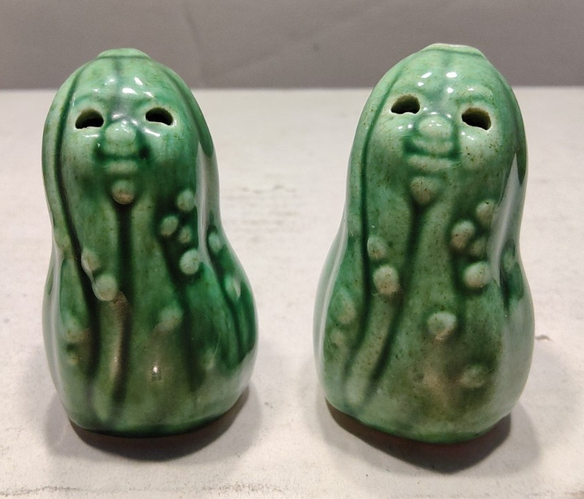 Vintage Arcadia Ceramics California Small Pickle Salt & Pepper Shakers