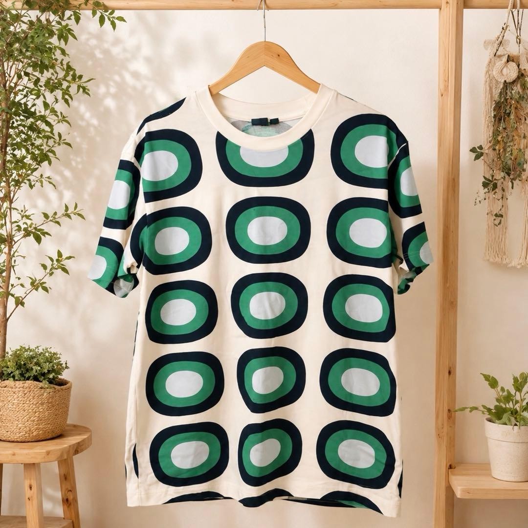 Brand new, unused UNIQLO x Marimekko all-over print T-shirt, size L.