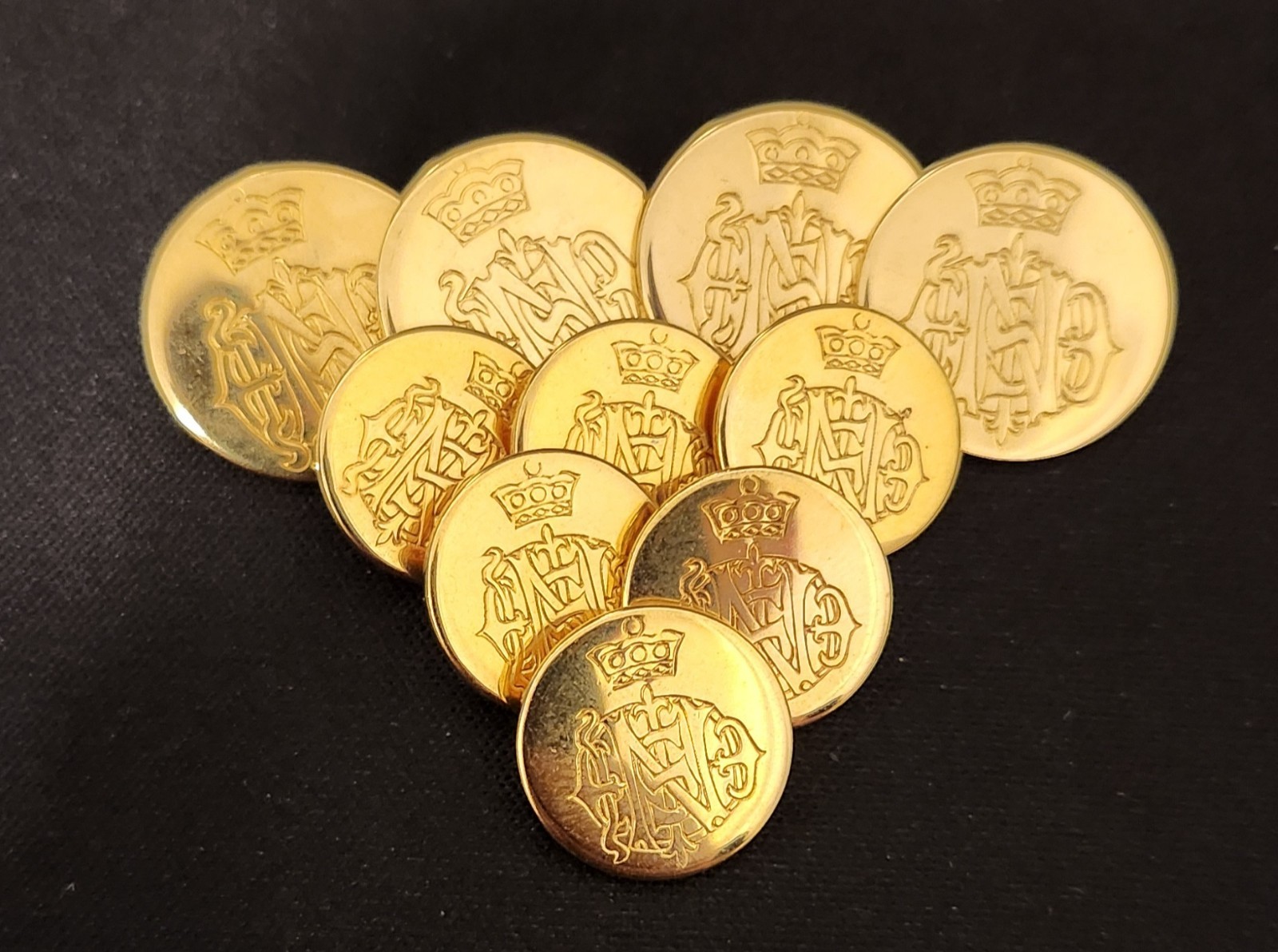 Vintage Harrods Knightsbridge Gold Blazer Buttons Crown Monogram Lot 10 Vintage Harrods Knightsbridge Gold Blazer Buttons Crown Monogram Lot 10