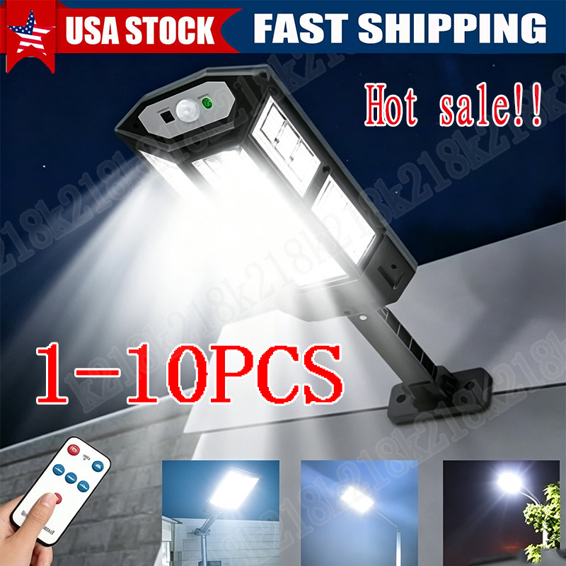 6PCS 990000LM LED Solar Street Light Commercial Dusk Dawn Outdoor Road Wall Lamp