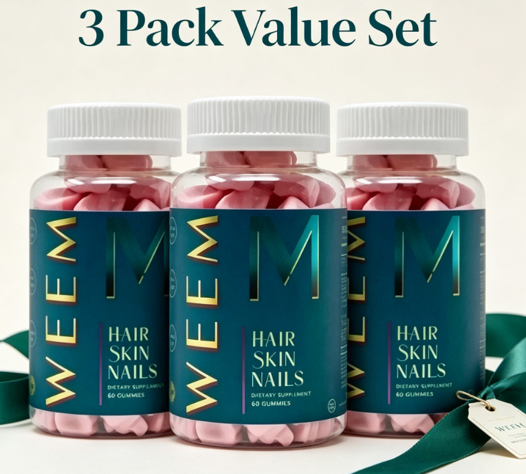 3pc weem Hair Skin and Nails Gummies Vegan biotin Expiration Date 08/2028 3pc weem Hair Skin and Nails Gummies Vegan biotin Expiration Date 08/2028