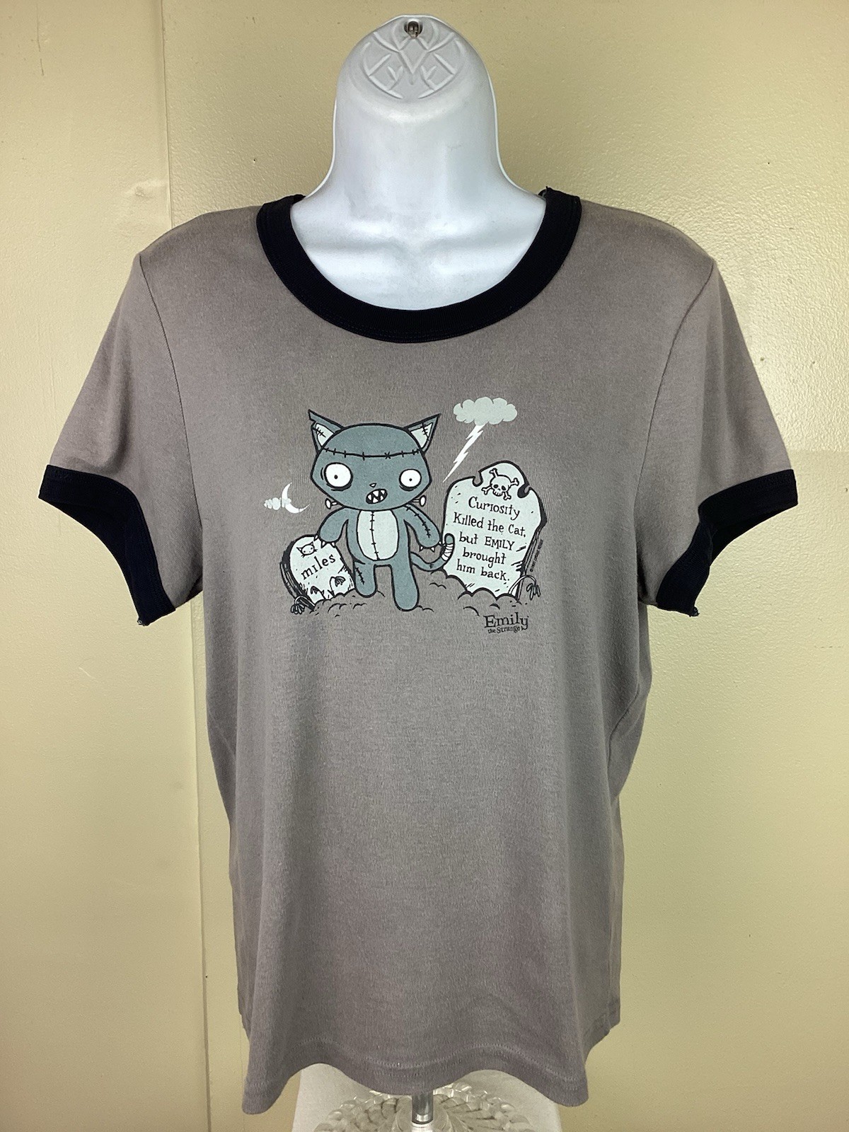 VTG 2003 Emily the Strange Baby Doll Shirt Womens Medium Cosmic Debris Y2K Goth VTG 2003 Emily the Strange Baby Doll Shirt Womens Medium Cosmic Debris Y2K Goth