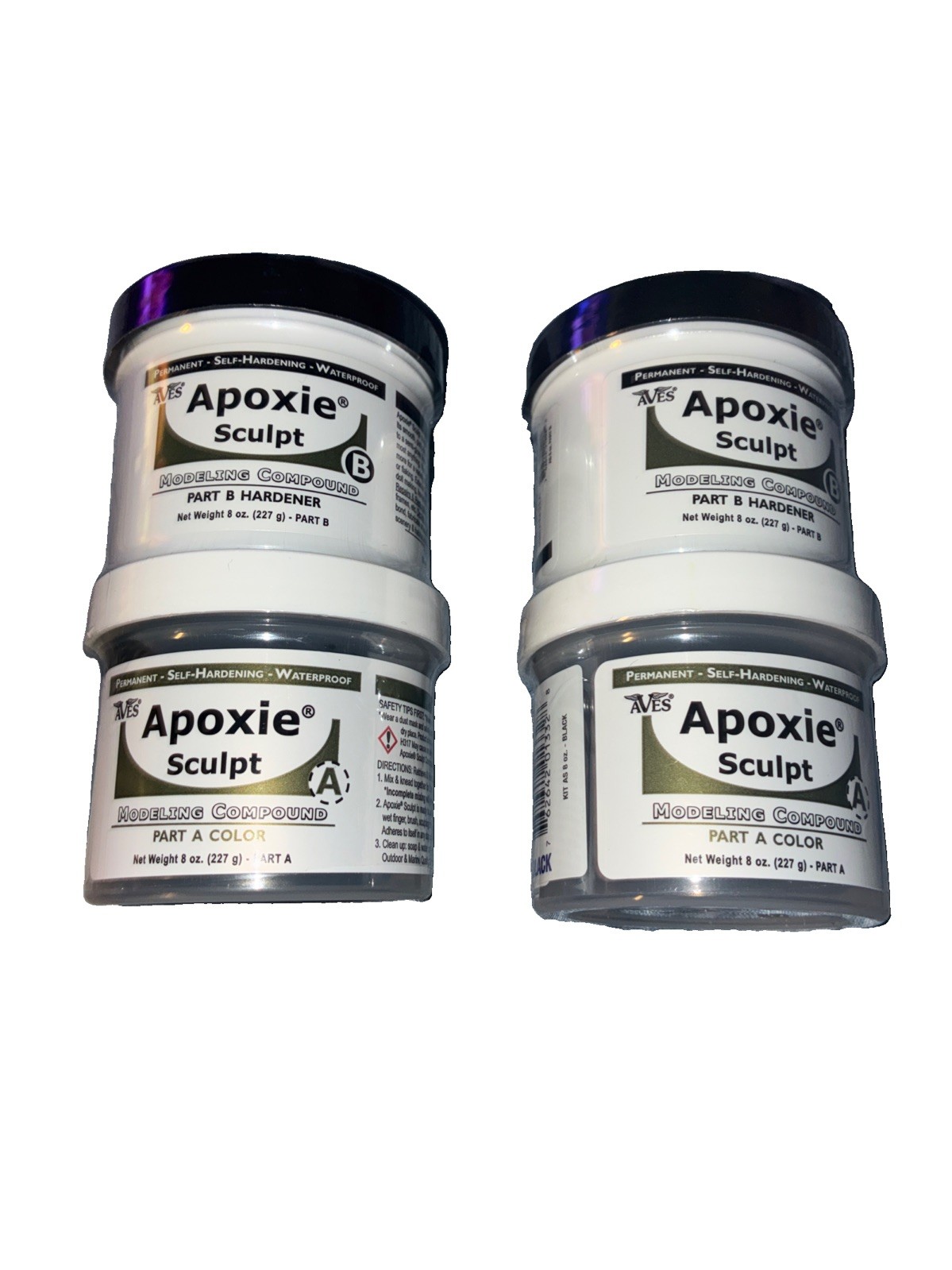 2 X Aves Apoxie Sculpt 2 Part Modeling Compound (A&B) 1 Lb. BLACK 2 X Aves Apoxie Sculpt 2 Part Modeling Compound (A&B) 1 Lb. BLACK