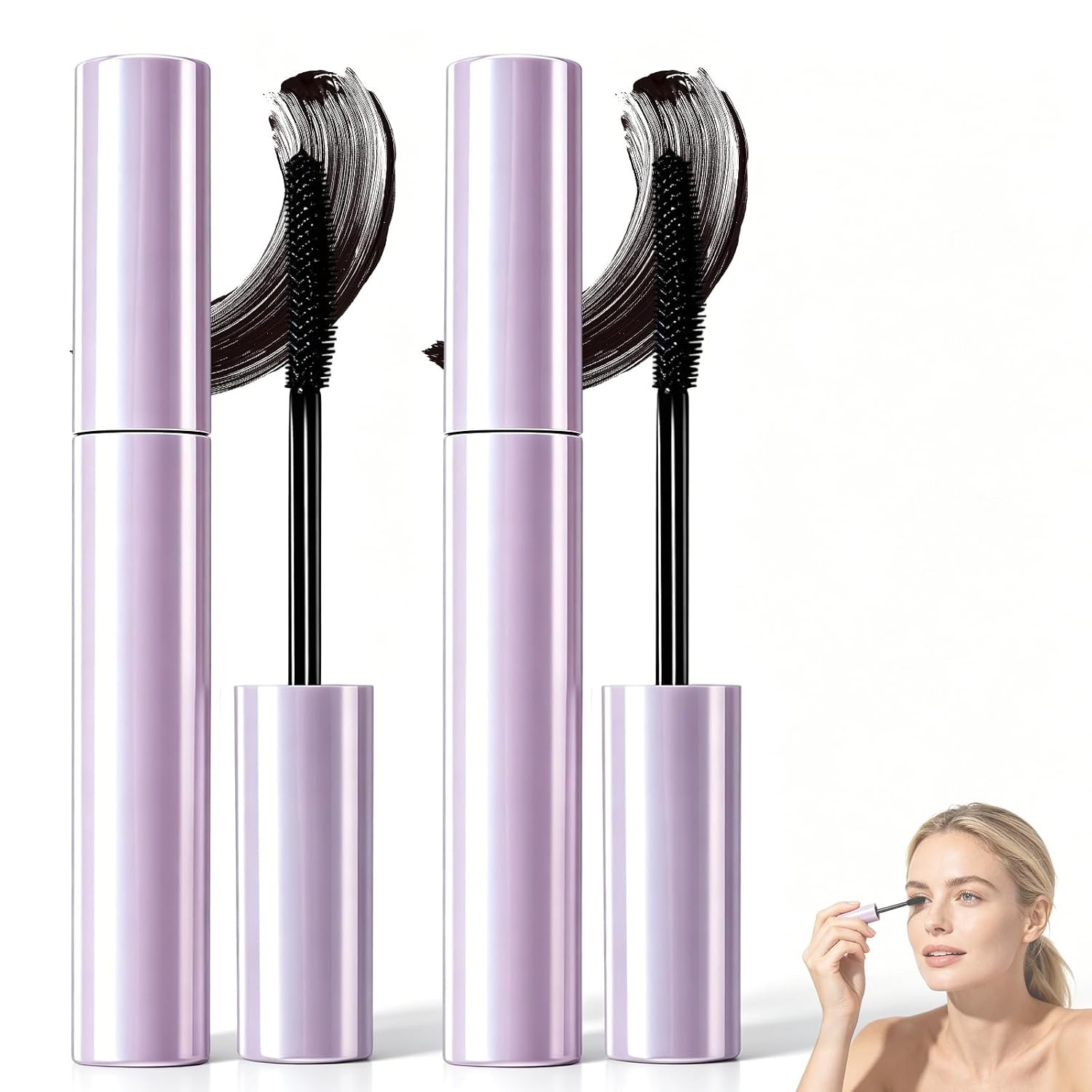2Pcs Mascara for Older Women,Long Lasting Curl Mascara,Lengthening and Volumizin 2Pcs Mascara for Older Women,Long Lasting Curl Mascara,Lengthening and Volumizin