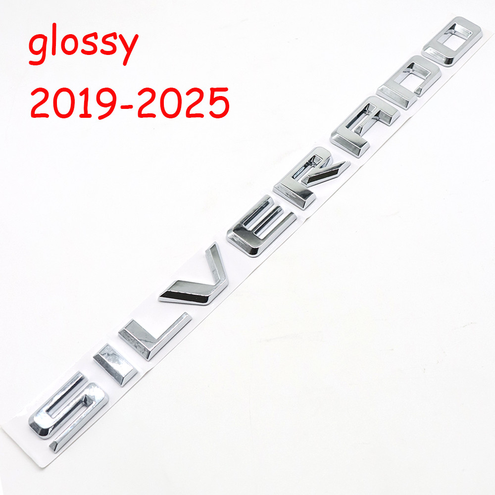 1pc For Silverado 1500 19-25 Chrome Fender Letter Emblems Badge Nameplate