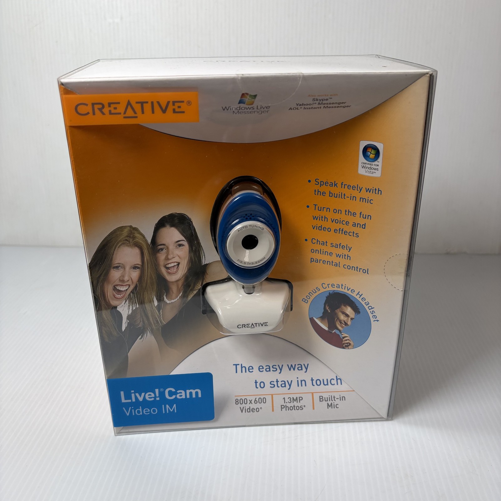 Vintage Creative Live Cam Video IM Webcam w/ Headset VF0350 Windows Vista Vintage Creative Live Cam Video IM Webcam w/ Headset VF0350 Windows Vista