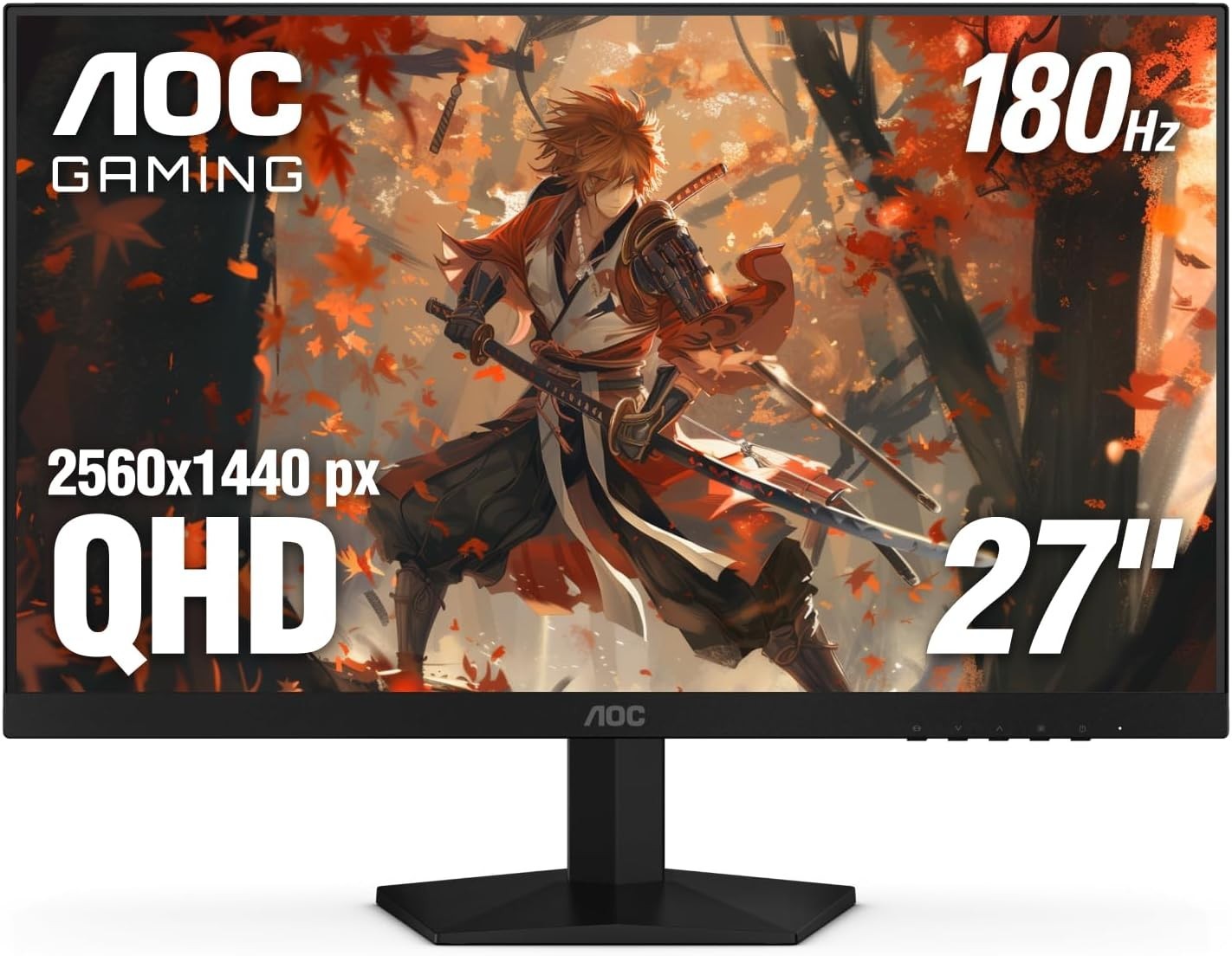 AOC 27 Inch Gaming Monitor 2K QHD 180Hz VA 1ms HDR, Q27G4XN