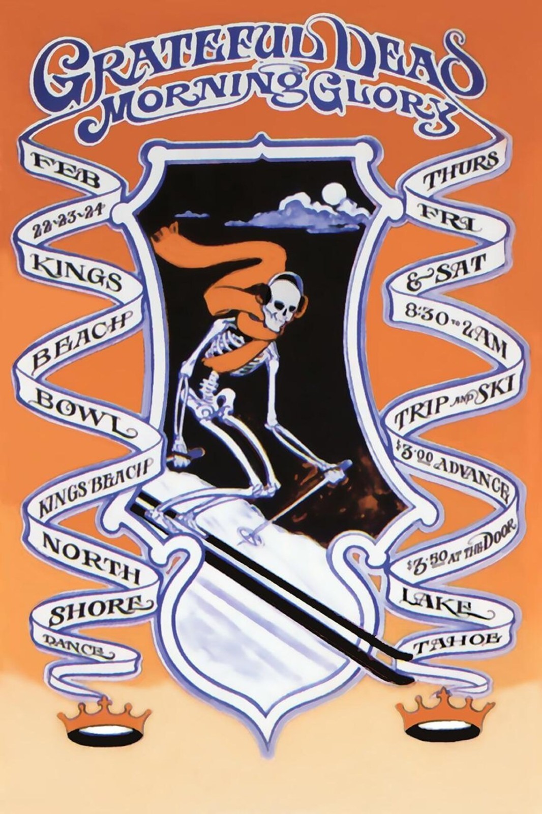 Grateful Deaad Trip and Ski 1968 Lake Tahoe Concert Poster Unframed 24x36