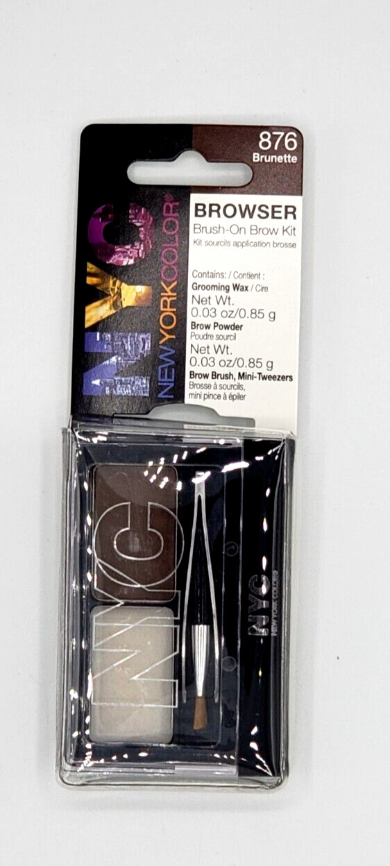 NEW NYC New York Color Browser Brush On Brow Kit- 876 Brunette NEW NYC New York Color Browser Brush On Brow Kit- 876 Brunette