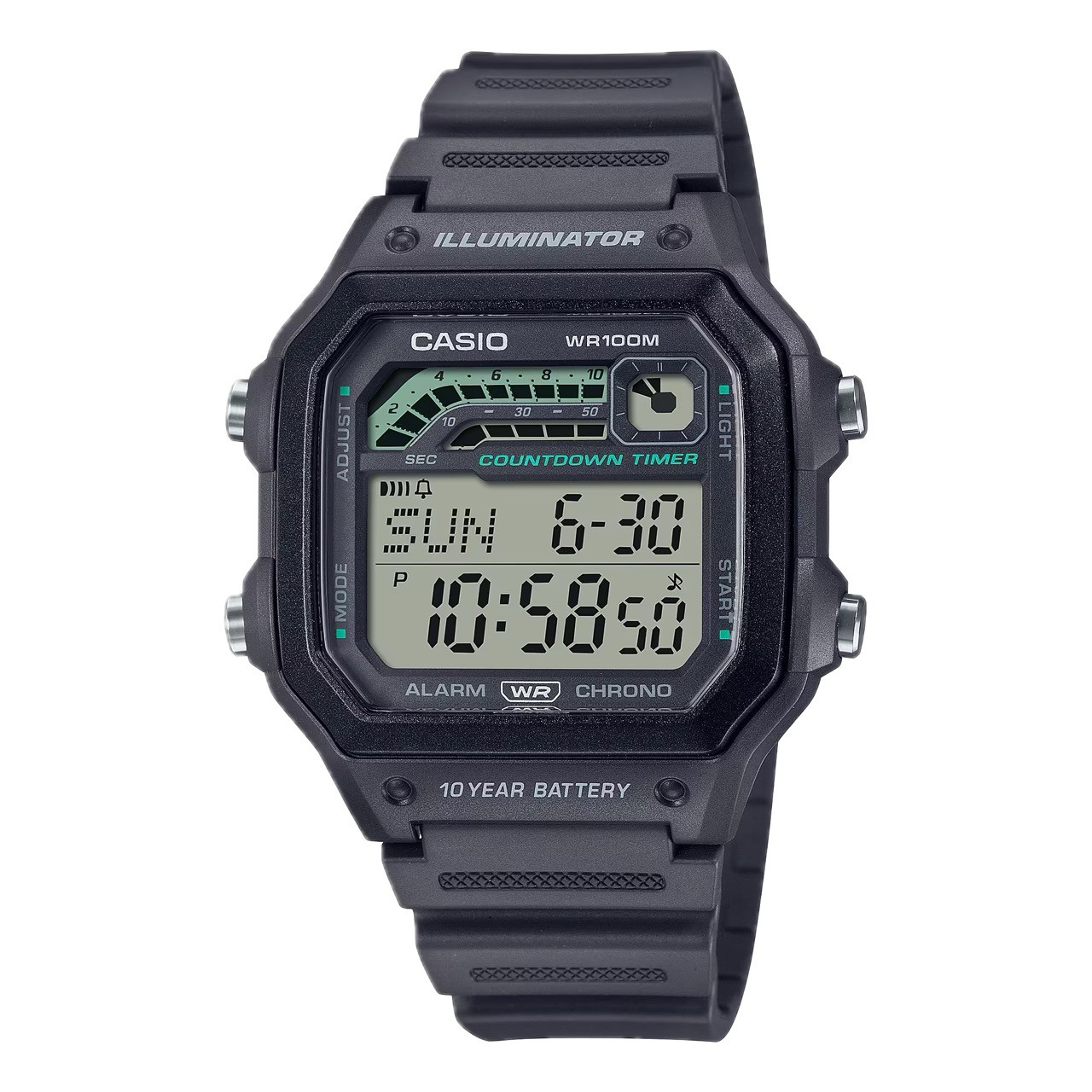 Casio Men\'s Digital Watch with Gray Band  - WS-1600H-8AVCF