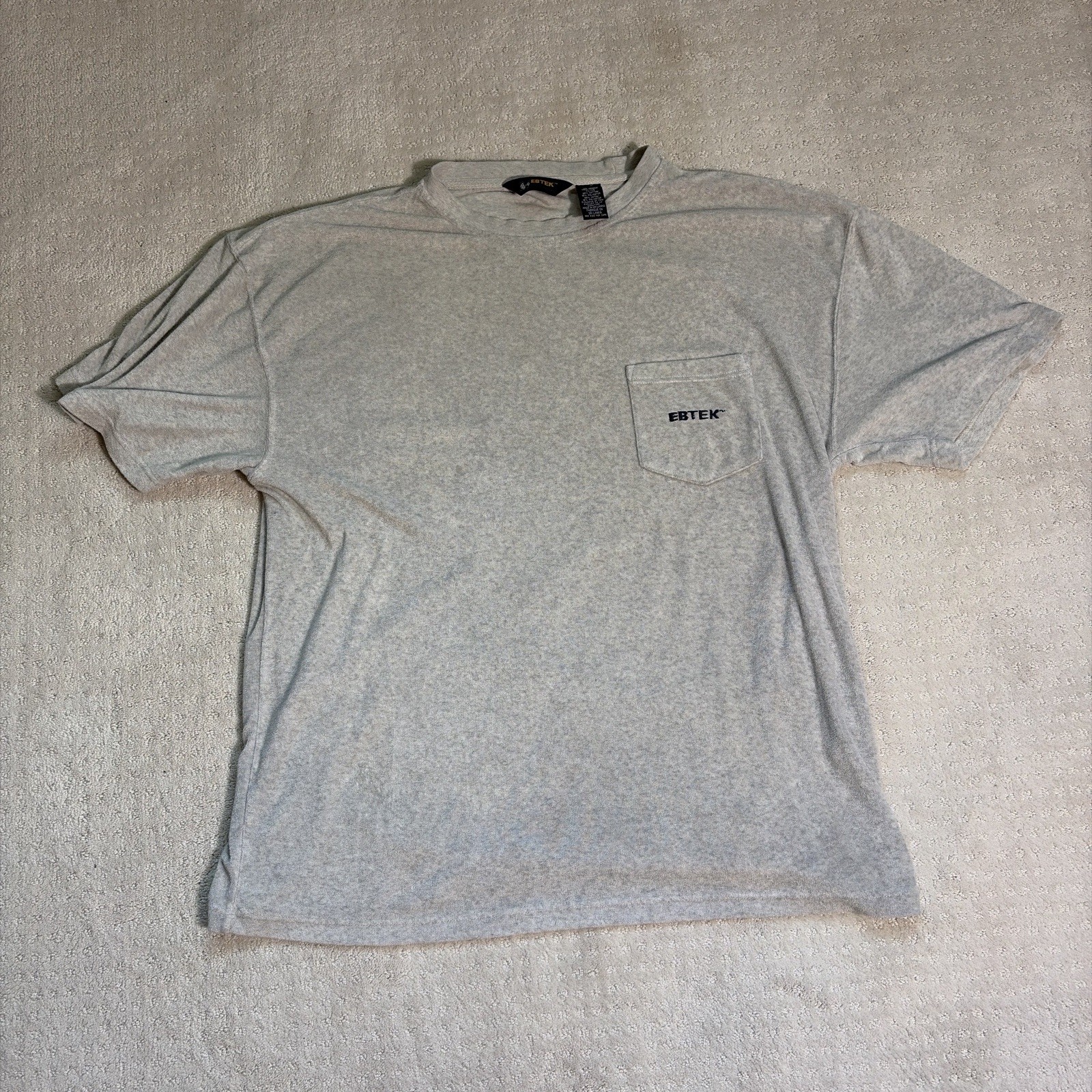 Vintage Eddie Bauer EBTEK Terry Cloth Pocket T Shirt Mens XL Tall Gray Towel Tee Vintage Eddie Bauer EBTEK Terry Cloth Pocket T Shirt Mens XL Tall Gray Towel Tee