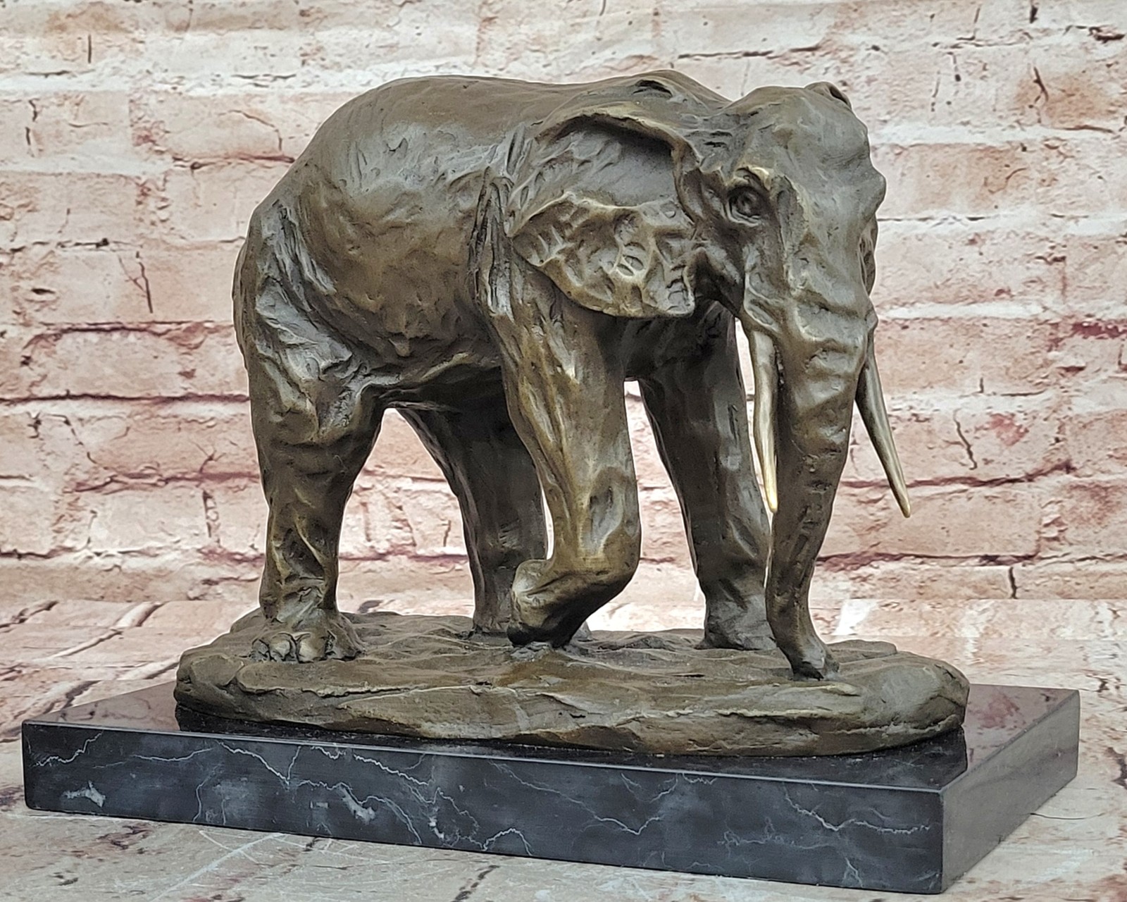 Museum Quality Milo Bronze Elephant Sculpture Hand Made Home Office Decor