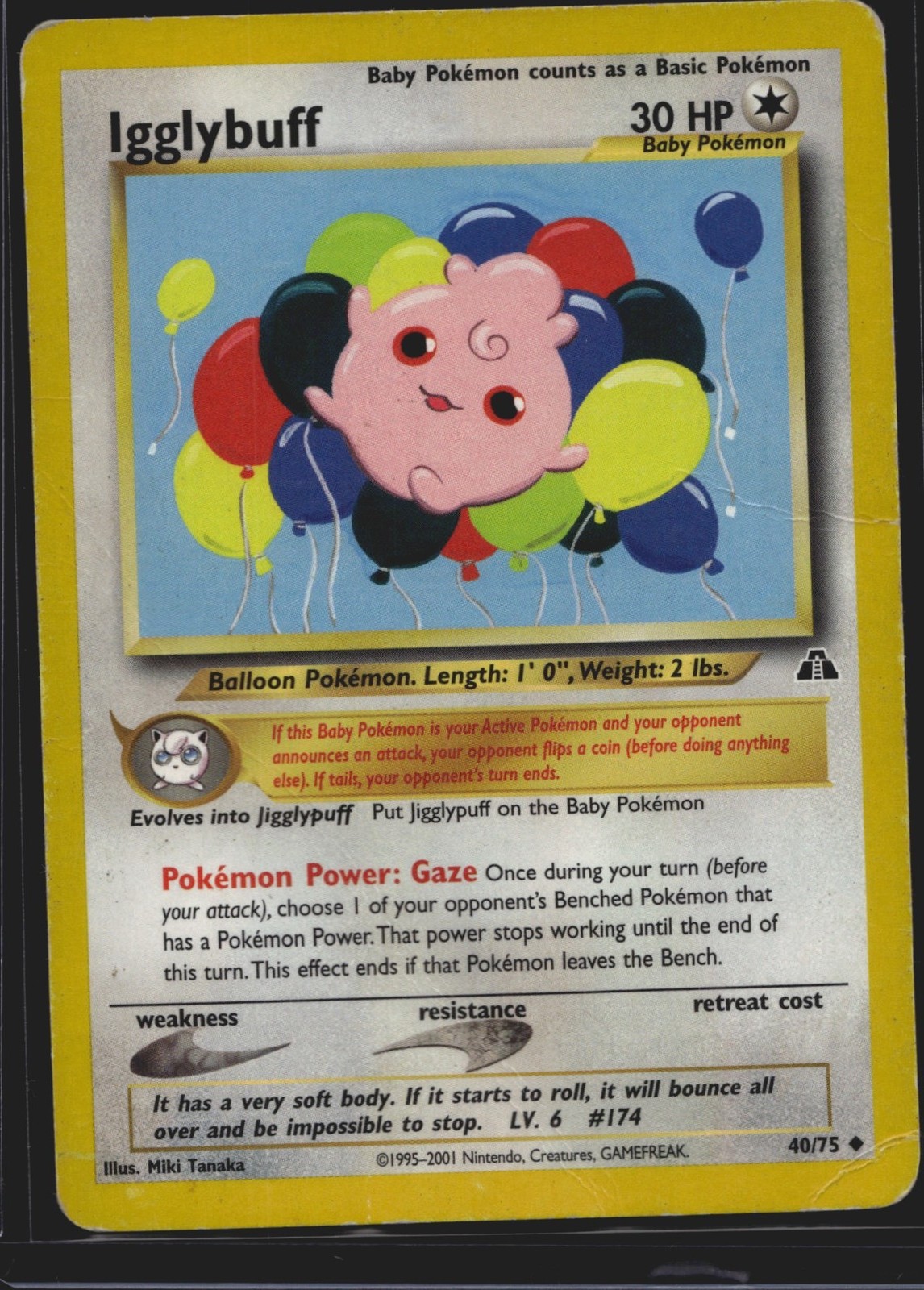 Pokémon TCG Neo Discovery Igglybuff 40/75 DAMAGED