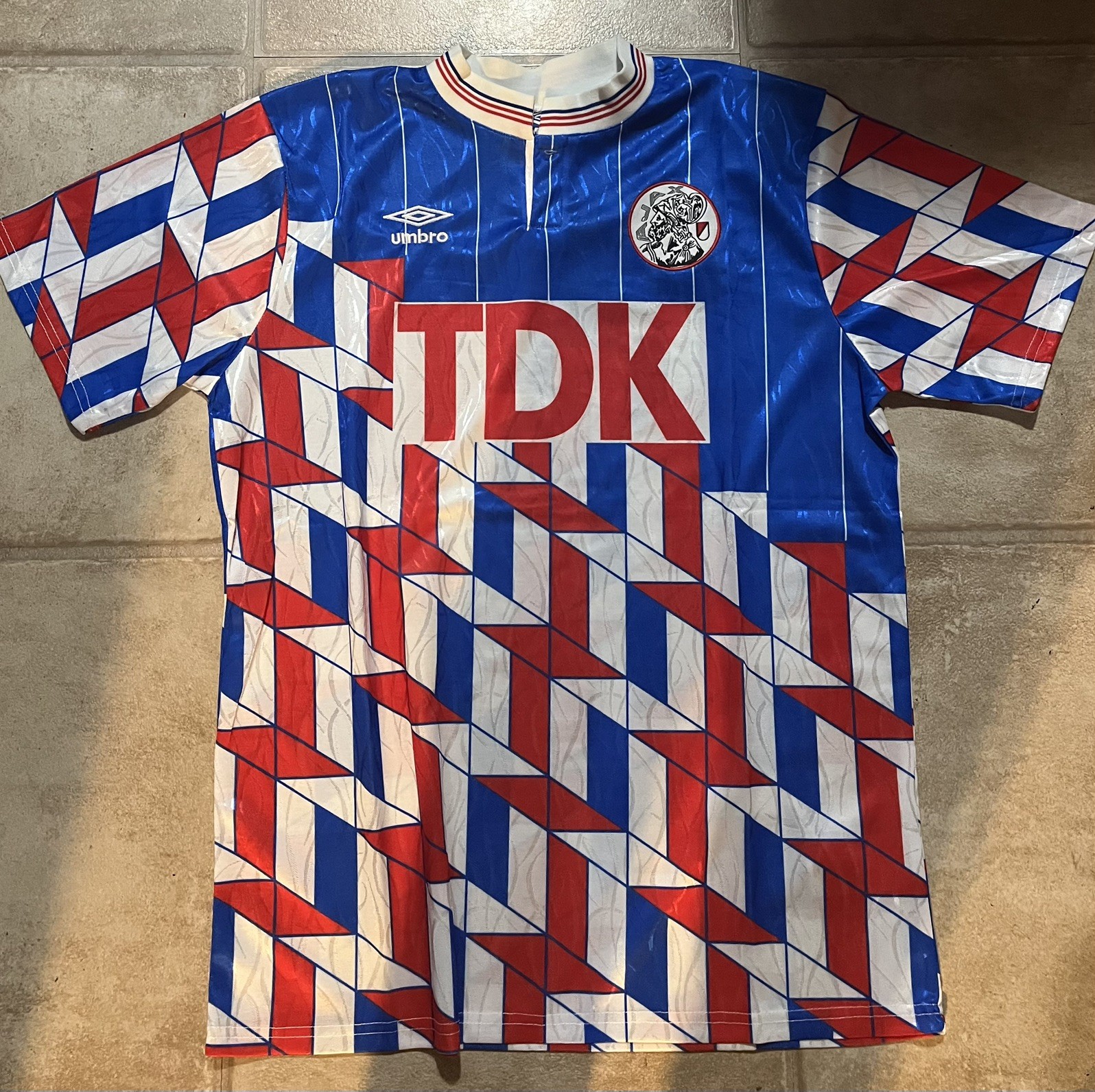 FC AJAX AMSTERDAM 1989-1991 UMBRO RETRO FOOTBALL AWAY JERSEY SHIRT XL