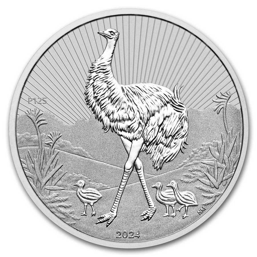 2024 Australia 2 oz .9999 Silver The Next Generation Emu & Baby BU - In Capsule 2024 Australia 2 oz .9999 Silver The Next Generation Emu & Baby BU - In Capsule