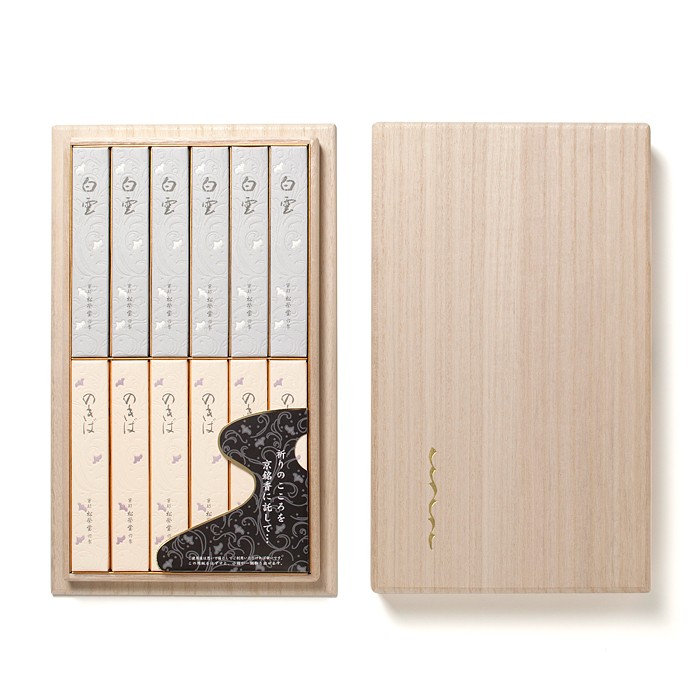 Shoyeido Hakuun White Cloud Nokiba Moss Garden Incense Gift Set 12 Boxes 138802