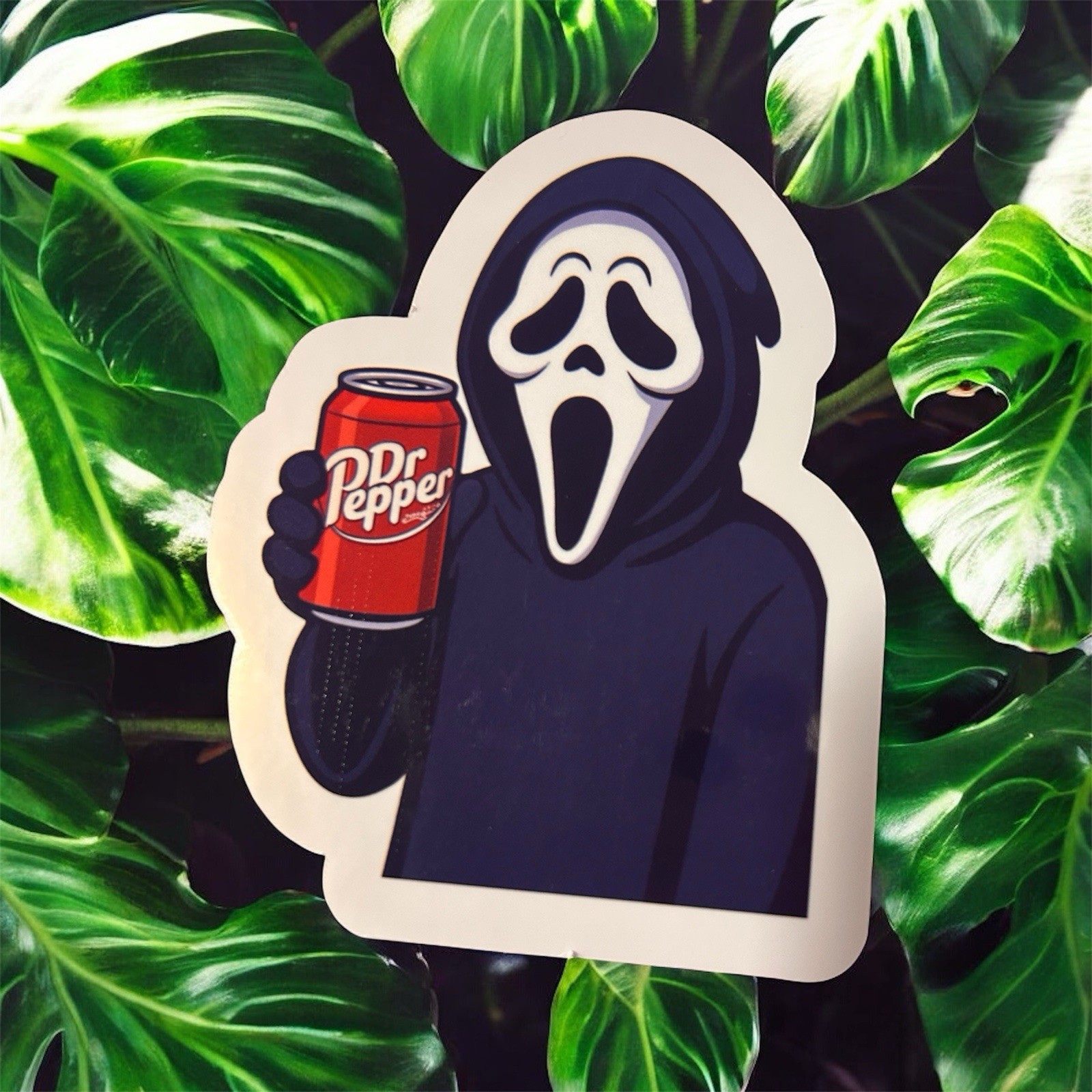 Ghostface Dr Pepper Handmade Sticker 