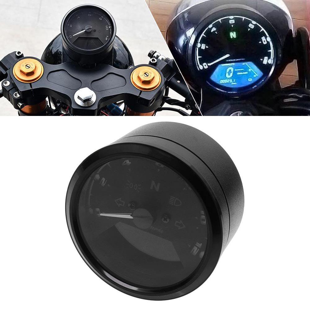 Gauge LCD Digital Motorcycle Tachometer Speedometer Odometer Instruments Motors