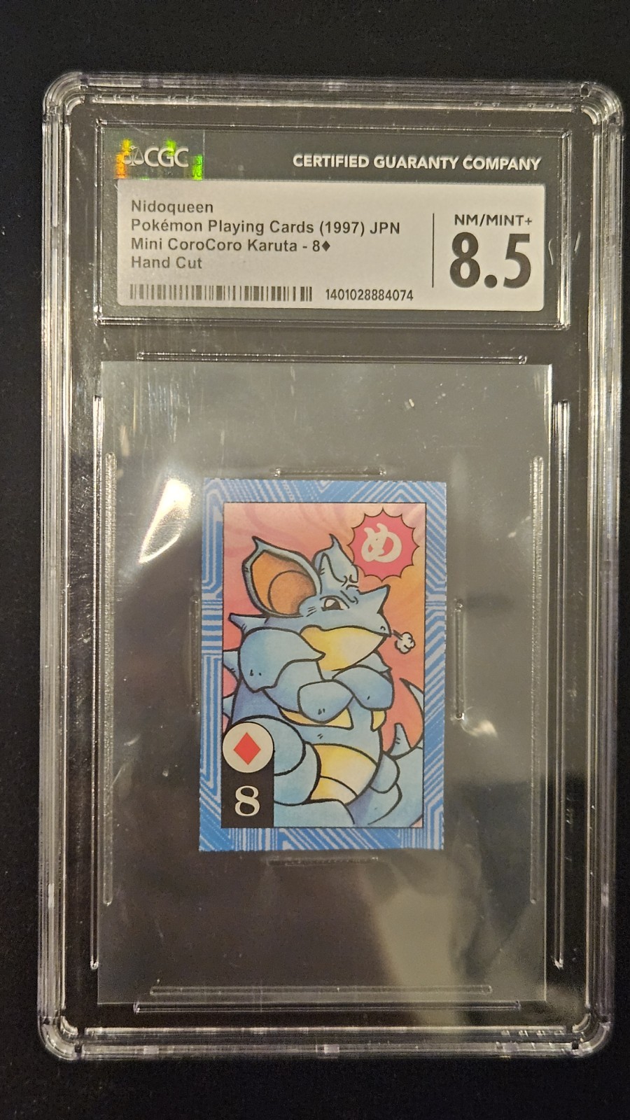 CGC 8.5 Nidoqueen Mini CoroCoro Karuta 8# 1997 Japanese Hand Cut Pokemon Card