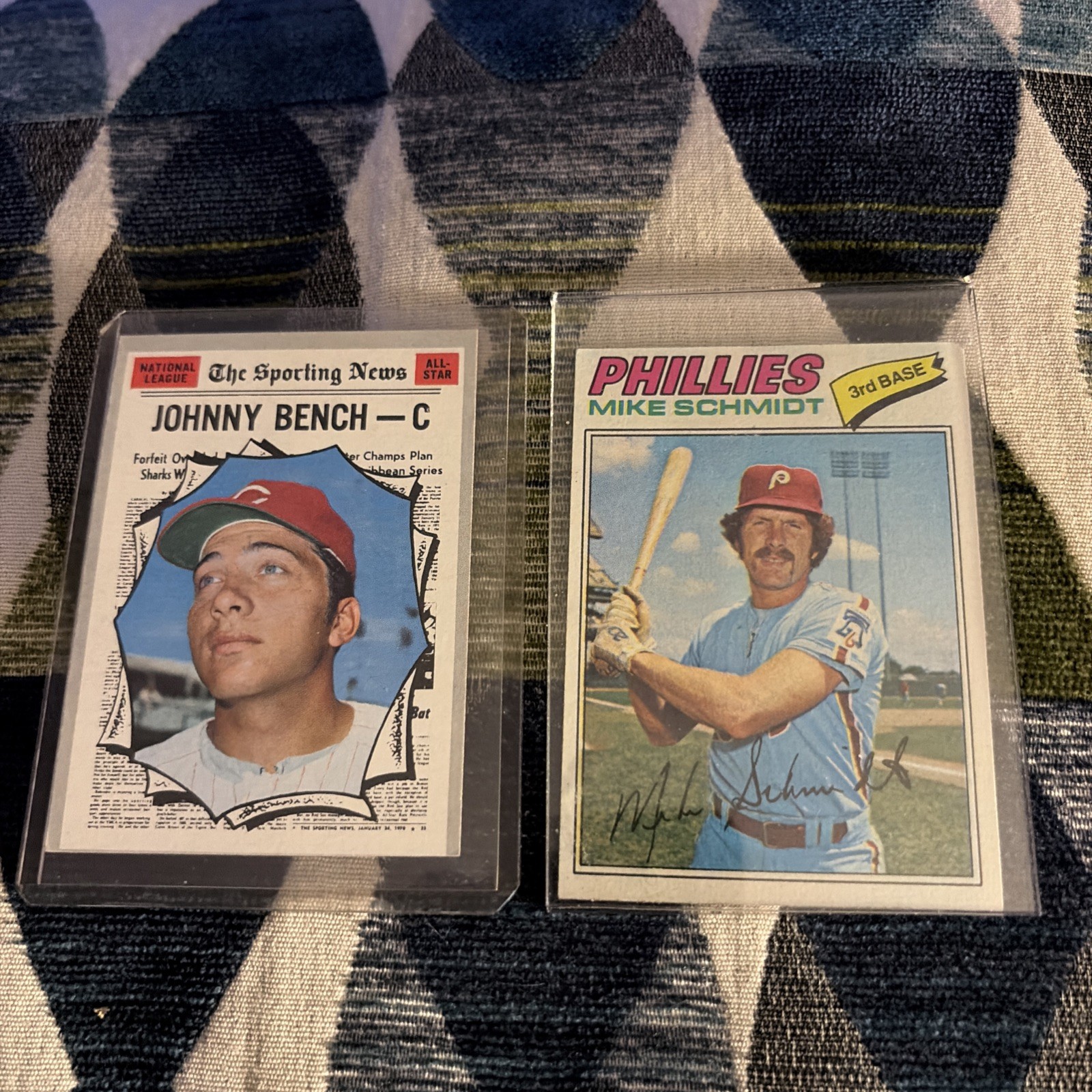 1977 Topps - Mike Schmidt #140 & Topps Johnny Bench The Sporting News All Star