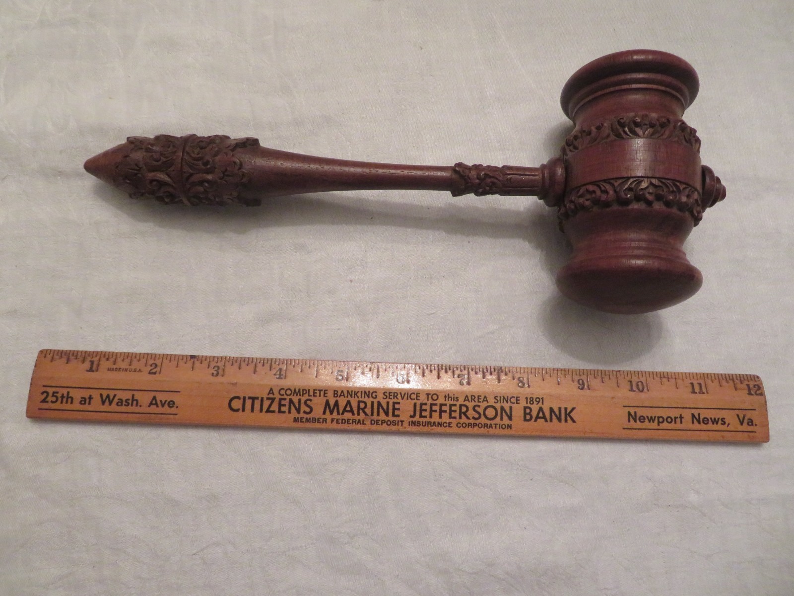Fabulous Antique Carved Walnut Gavel Fabulous Antique Carved Walnut Gavel