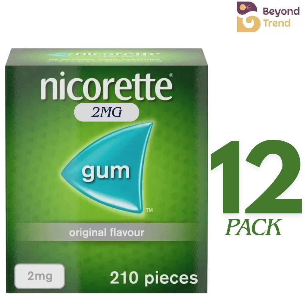 12 X Nicorette ORIGINAL Flavour Gum 2MG 210 Pieces 12 X Nicorette ORIGINAL Flavour Gum 2MG 210 Pieces