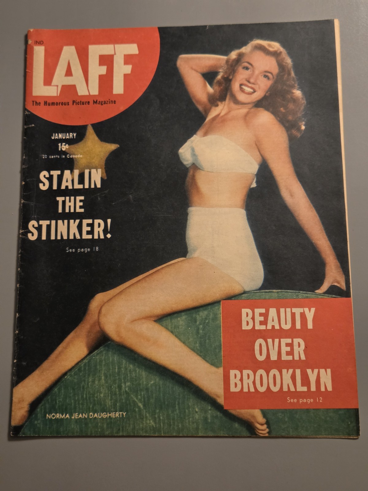 Marilyn Monroe Vintage Magazine-LAFF-1947-Norma Jeane Cover-ULTRA RARE Marilyn Monroe Vintage Magazine-LAFF-1947-Norma Jeane Cover-ULTRA RARE