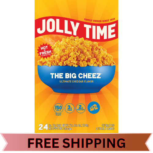 JOLLY TIME The Big Cheez Gourmet Cheddar Cheese Microwave Popcorn 24 Bags, 3.5 o JOLLY TIME The Big Cheez Gourmet Cheddar Cheese Microwave Popcorn 24 Bags, 3.5 o