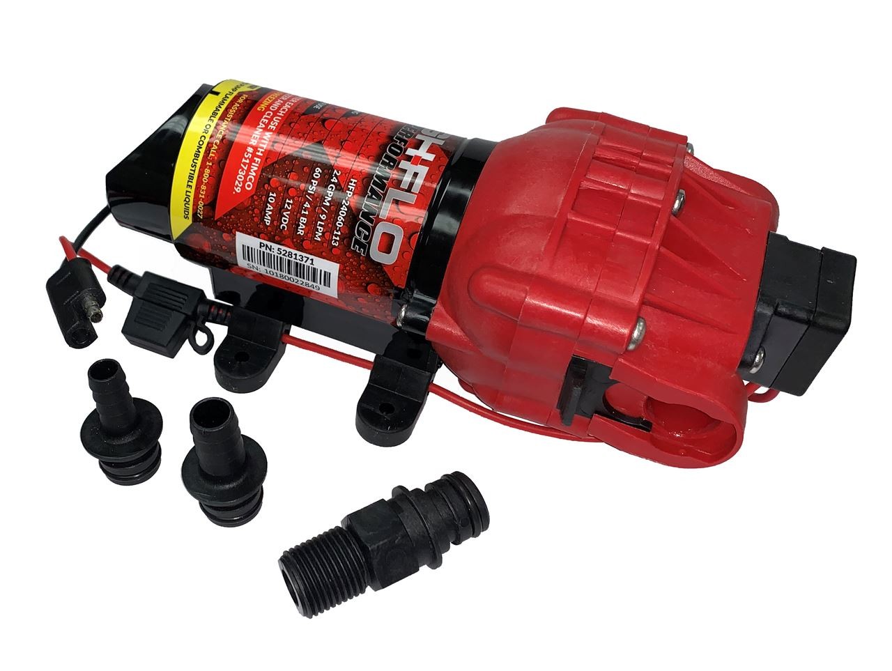 Fimco HFP-24060-113 HIGH-FLO High Performance 2.4 GPM 60 PSI 12V Pump 5151087