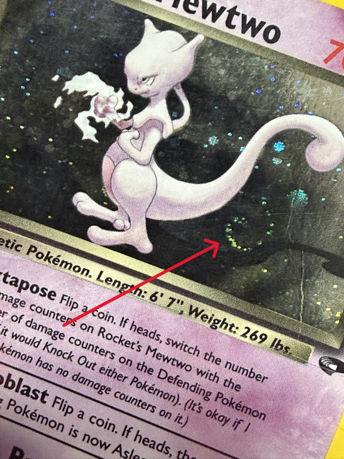 Rocket's Mewtwo SWIRL 🌀 014/132 Gym Challenge HP