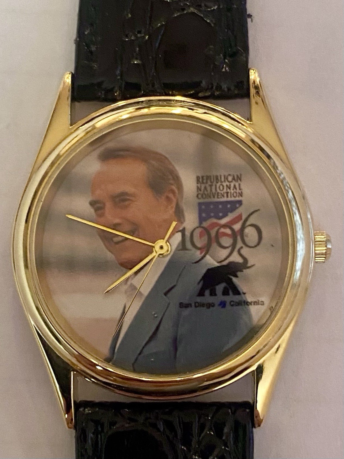 Vintage 1996 Republican National Convention Bon Dole Watch w/Leather Strap/Works Vintage 1996 Republican National Convention Bon Dole Watch w/Leather Strap/Works