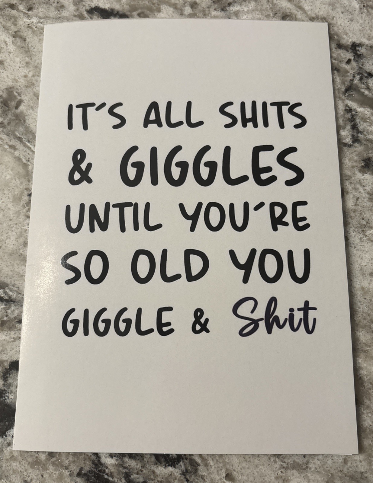 Funny Birthday Sh**s & Giggles Humor 4.6”x6.6” Blank Inside Greeting Card