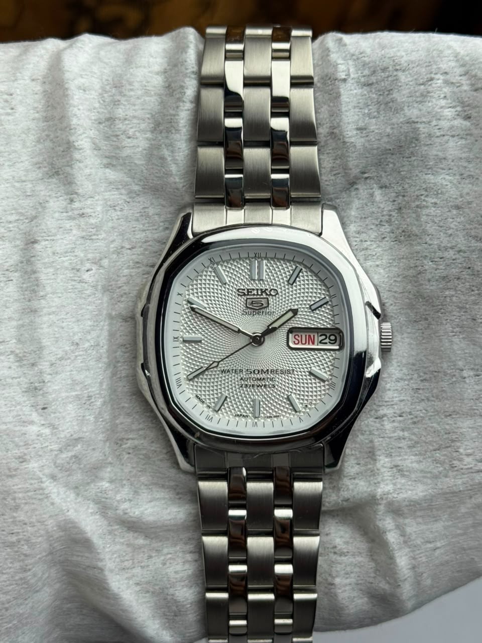 Rare Vintage Seiko-Superior SKZ035 “Whirlpool” Automatic Men's Watch – Day/Date Rare Vintage Seiko-Superior SKZ035 “Whirlpool” Automatic Men's Watch – Day/Date