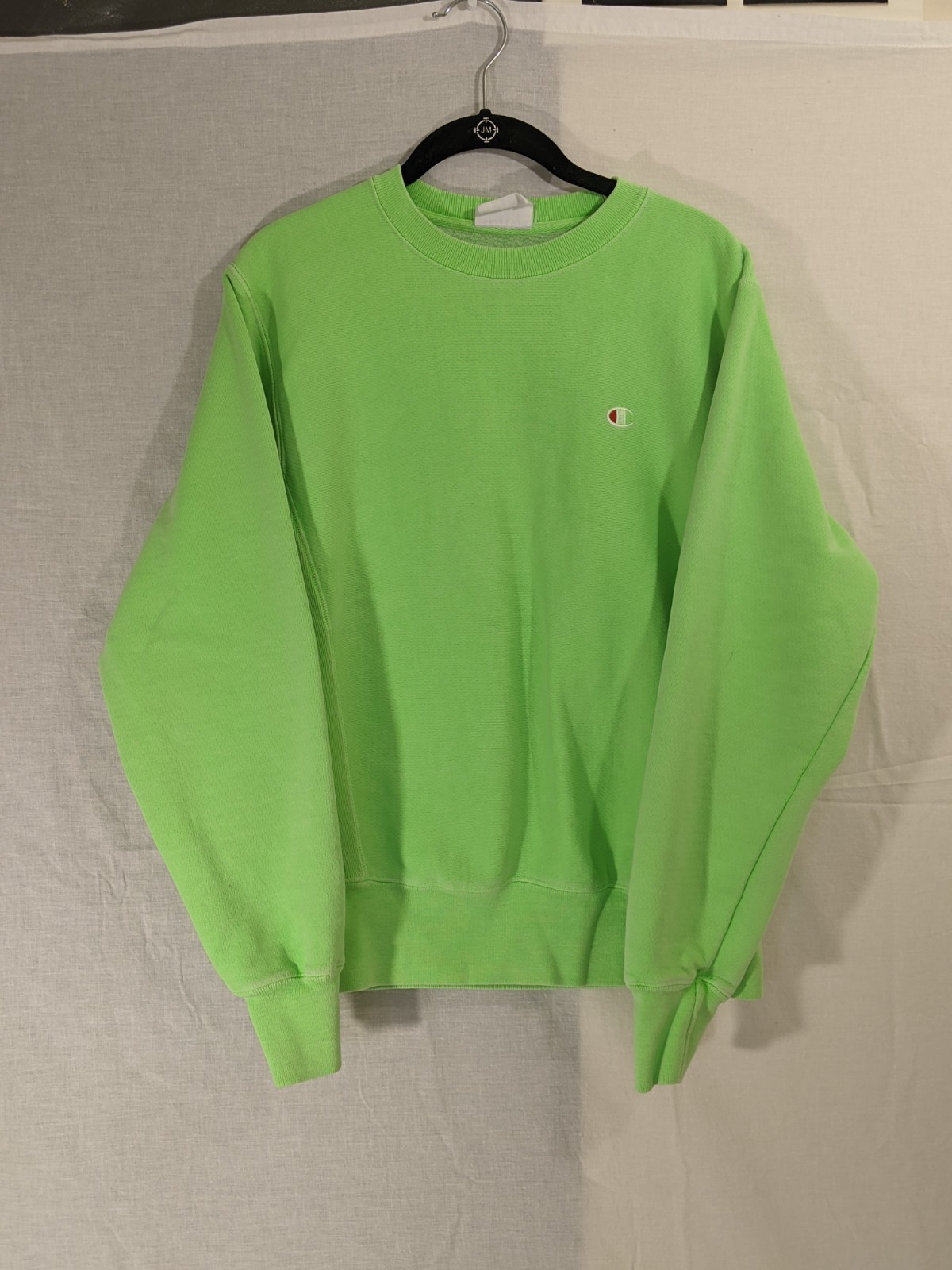Champion Reverse Weave Sweatshirt Crewneck Neon Lime Green Y2K