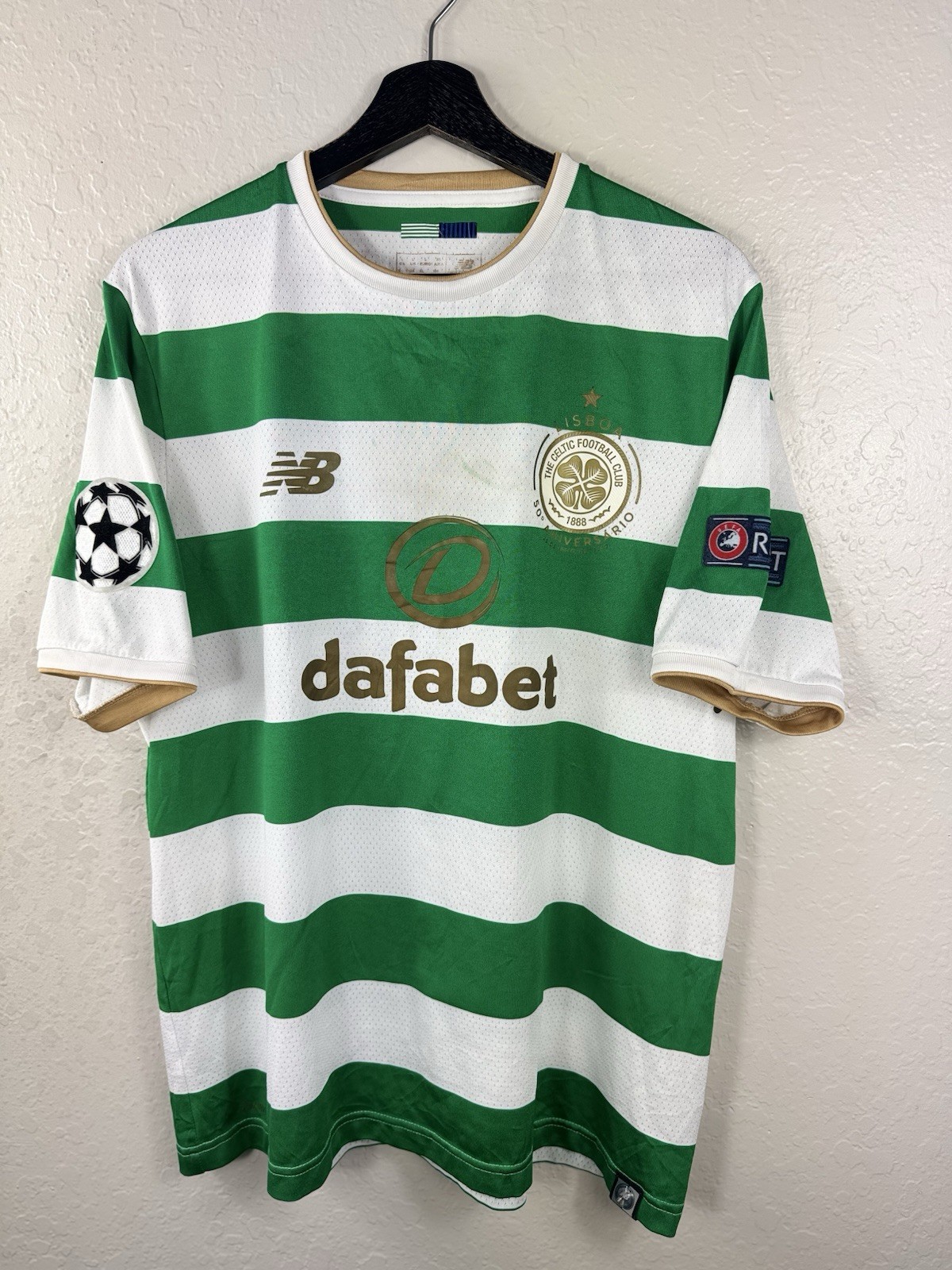 Celtic FC 2017/2018 New Balance Home Football Shirt Soccer Jersey Men's Size L