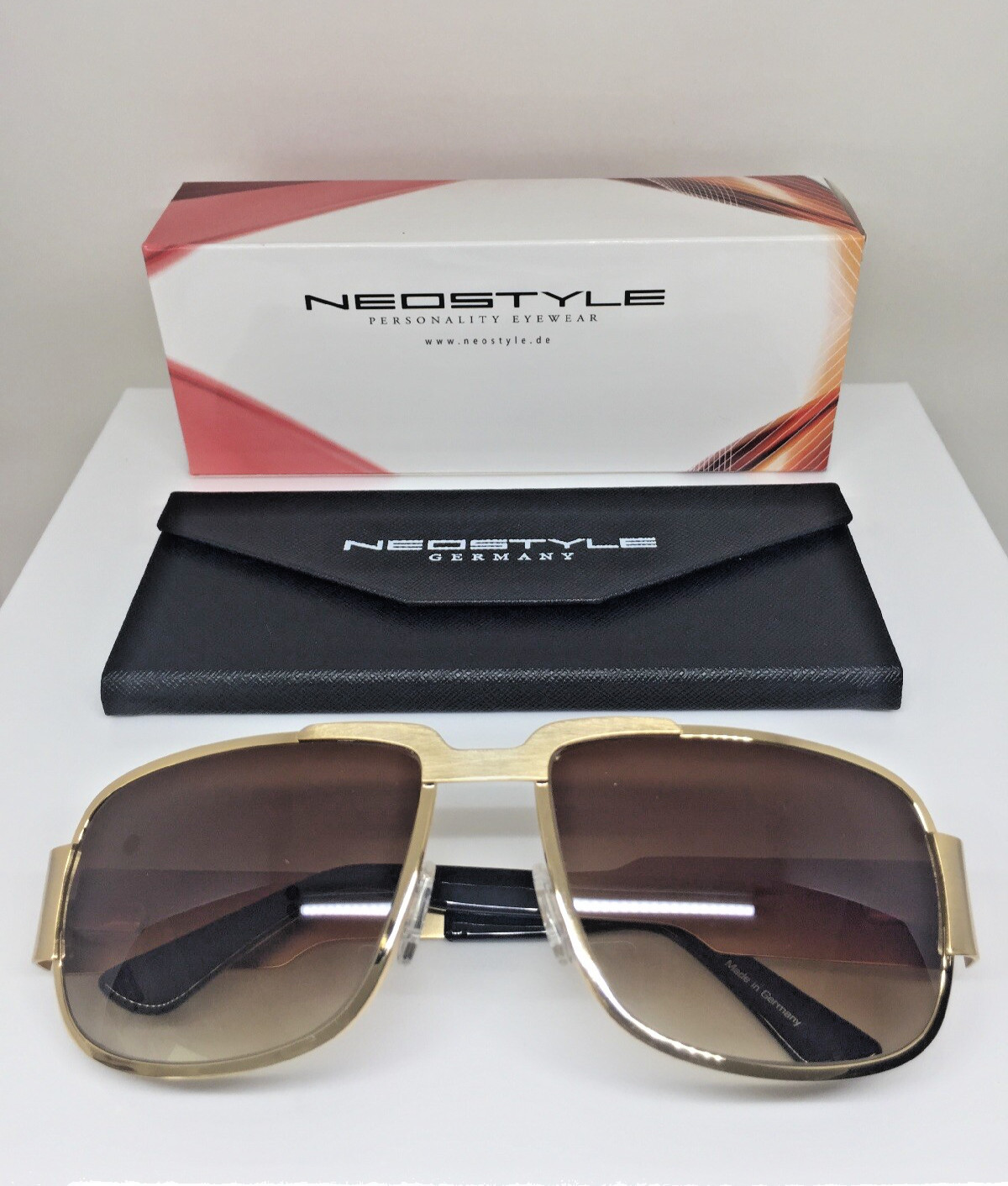 AUTHENTIC NEOSTYLE NAUTIC ELVIS PRESLEY SUNGLASS C. GOLD w/ BROWN GRADIENT 60mm
