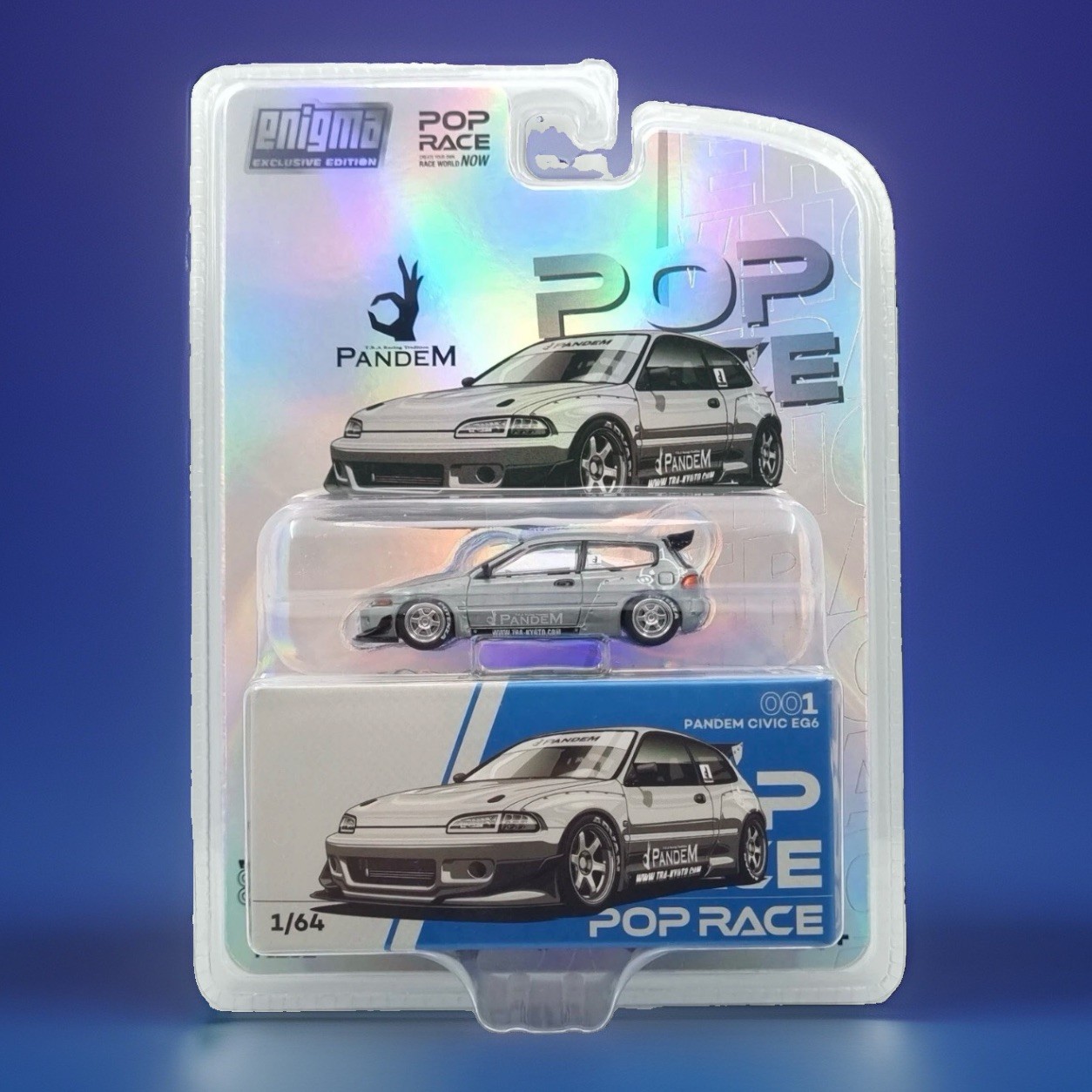 Pop Race Chase Pandem Civic EG6 Metallic Blue Enigma Exclusive PR64-PRE001 Pop Race Chase Pandem Civic EG6 Metallic Blue Enigma Exclusive PR64-PRE001