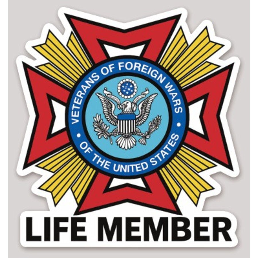 2 Inch Non Reflective VFW LIFE MEMBER Veterans Of Foreign Wars Sticker 2 Inch Non Reflective VFW LIFE MEMBER Veterans Of Foreign Wars Sticker