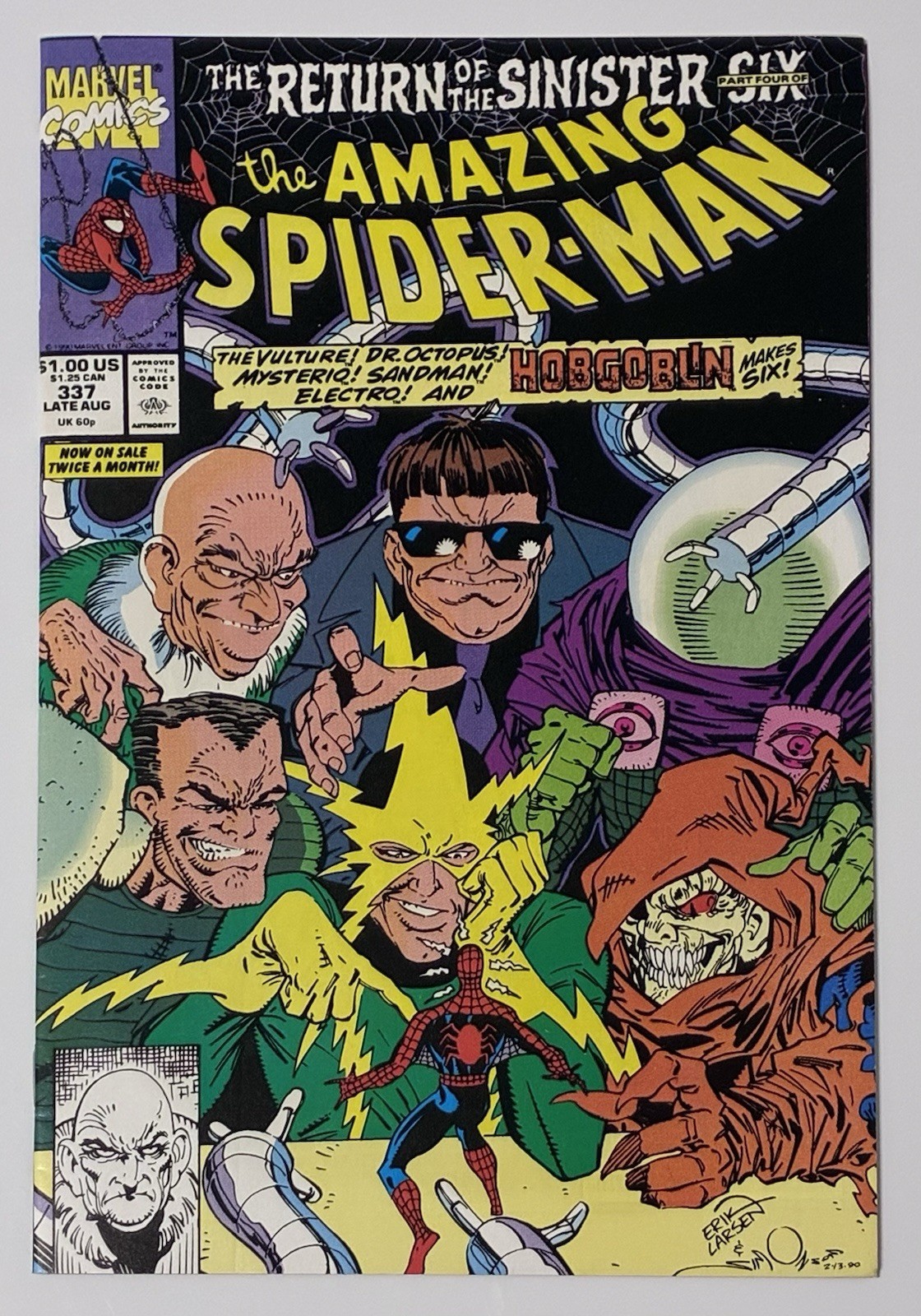 B2G2 FREE Amazing Spider-Man #337 1990 Sinister Six Hobgoblin (NM)