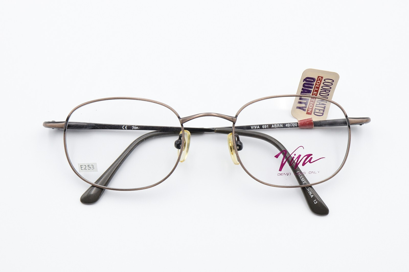 VIVA 691 ARBN Antique Brown 49-20-135 Eyeglass Frames Flex Hinges RETRO Style