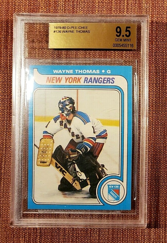 1979 O-Pee-Chee #126 Wayne Thomas Rangers Hockey Card BVG 9.5 Gem Mint Pop 1 1979 O-Pee-Chee #126 Wayne Thomas Rangers Hockey Card BVG 9.5 Gem Mint Pop 1