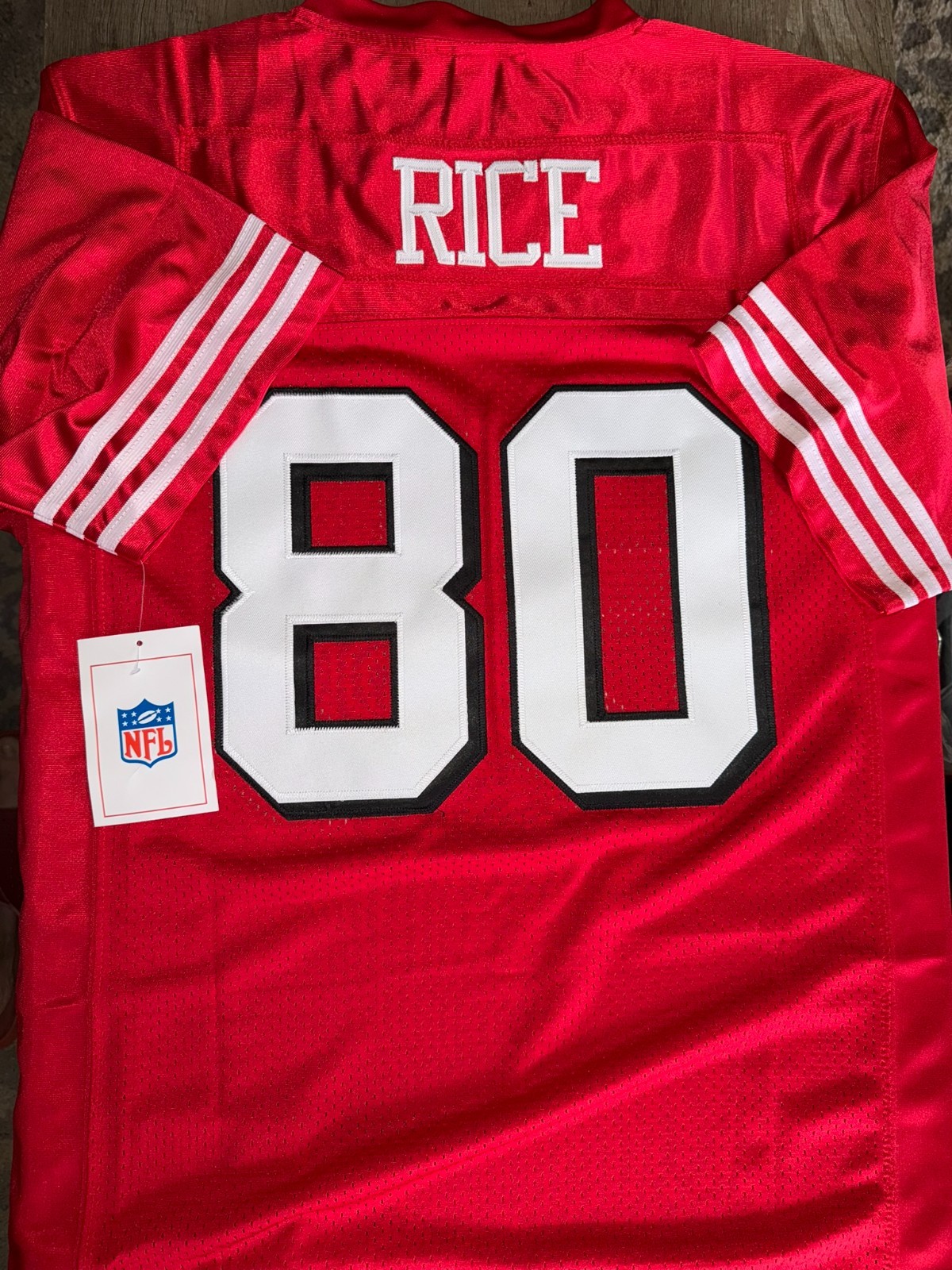 BRAND NEW #80 Jerry Rice THROWBACK Red SAN FRANCISCO 49ERS Jersey Size LARGE