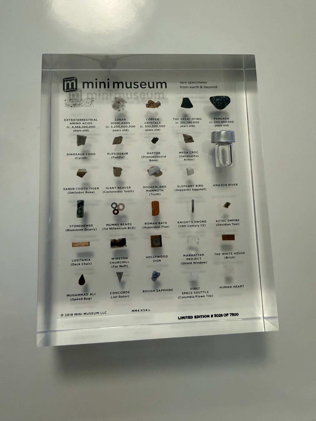 Mini Museum Acrylic Display Block w/ Assorted Natural Specimens - 4th Edition Mini Museum Acrylic Display Block w/ Assorted Natural Specimens - 4th Edition