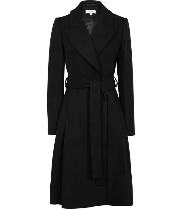 NEW, REISS Halle Double-Breasted Coat in Black Sz 4 #W194 NEW, REISS Halle Double-Breasted Coat in Black Sz 4 #W194