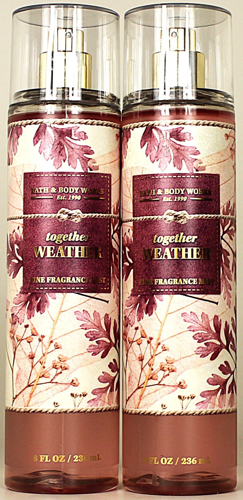 QTY 2 - Bath & Body Works TOGETHER WEATHER Fine Fragrance Body Mist Spray 8oz