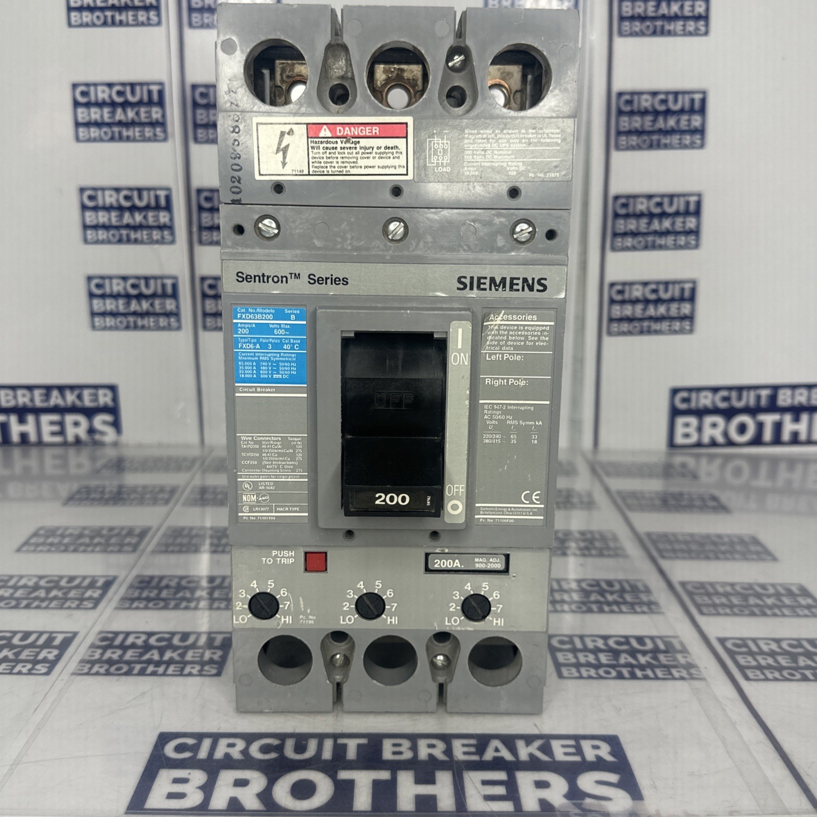 Siemens FXD63B200 200 Amp 600V 3 Pole Circuit Breaker-Warranty (Ship Same Day) Siemens FXD63B200 200 Amp 600V 3 Pole Circuit Breaker-Warranty (Ship Same Day)
