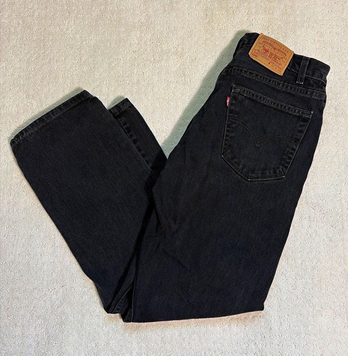 Vintage Levis 505 Jeans Mens 34x30 Black Made in USA Regular Fit Straight Leg Vintage Levis 505 Jeans Mens 34x30 Black Made in USA Regular Fit Straight Leg