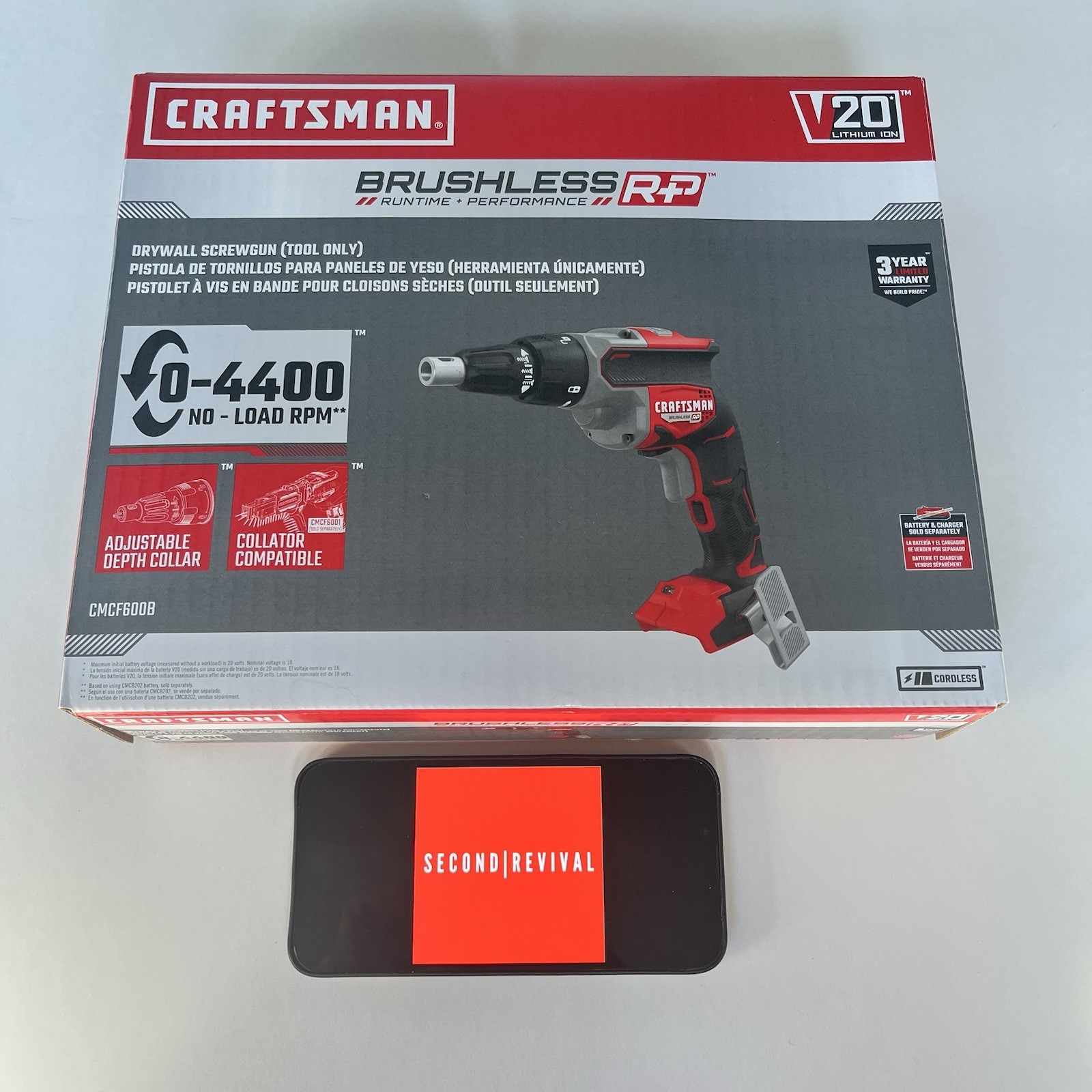 Craftsman V20 Brushless RP Drywall Screwgun Driver CMCF600B Tool Only NEW/SEALED Craftsman V20 Brushless RP Drywall Screwgun Driver CMCF600B Tool Only NEW/SEALED