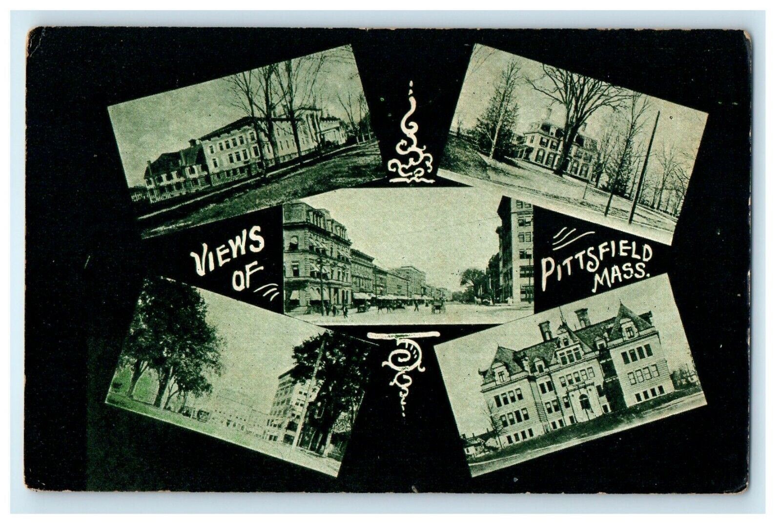 c1905 Multiview of Pittsfield, Massachusetts MA Unposted Antique Postcard c1905 Multiview of Pittsfield, Massachusetts MA Unposted Antique Postcard