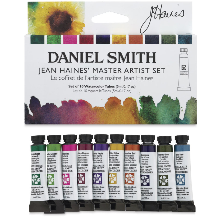 Set of 10, Daniel Smith Extra Fine Watercolor - Jean Haines Master Set 5ml Tubes